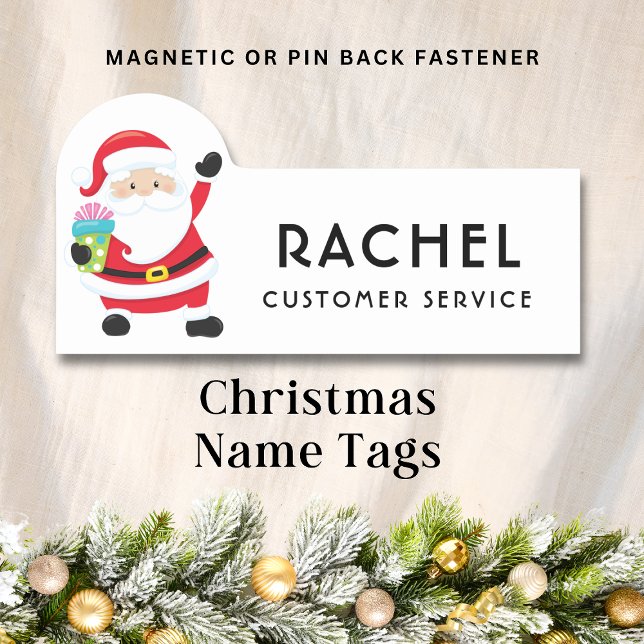 Christmas Santa Claus Personalised Name Name Tag (Creator Uploaded)