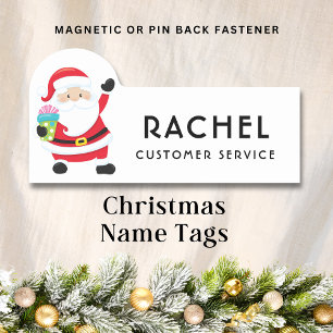 Christmas Santa Claus Personalised Name Tag