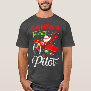 Christmas Santa Claus Pilot Flying Aeroplane Gifts T-Shirt