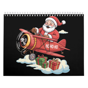 Christmas Santa Claus Pilot Flying Airplane Gift Calendar