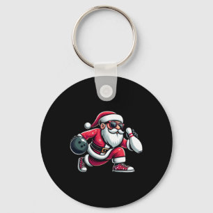 Christmas Santa Claus Play A Bowling Funny Boys Ki Key Ring