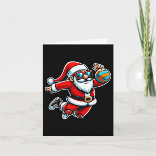 Christmas Santa Claus Play A Volleyball Funny Boys Card