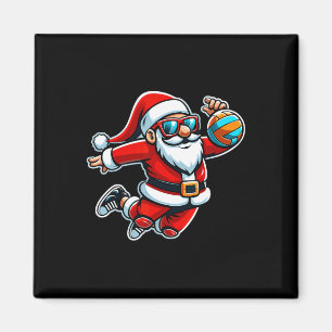 Christmas Santa Claus Play A Volleyball Funny Boys Magnet