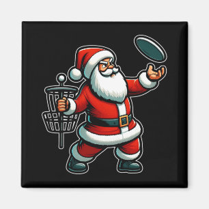 Christmas Santa Claus Playing Disc Golf Pajama Xma Magnet