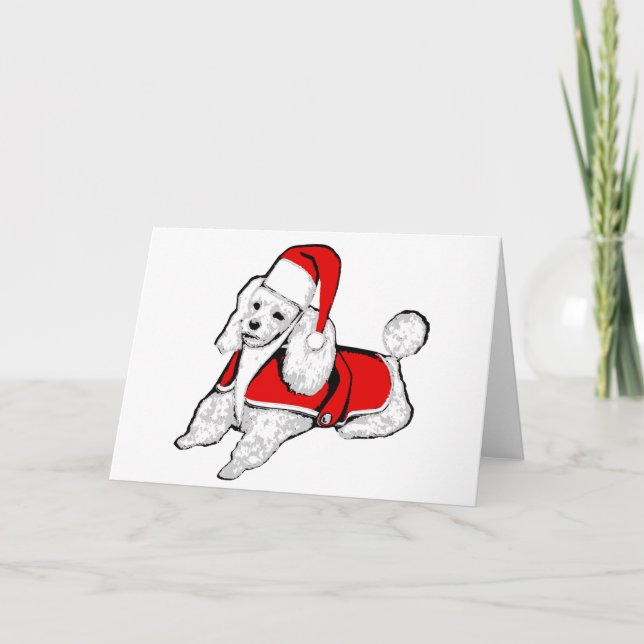 christmas santa claus poodle invitation (Front)