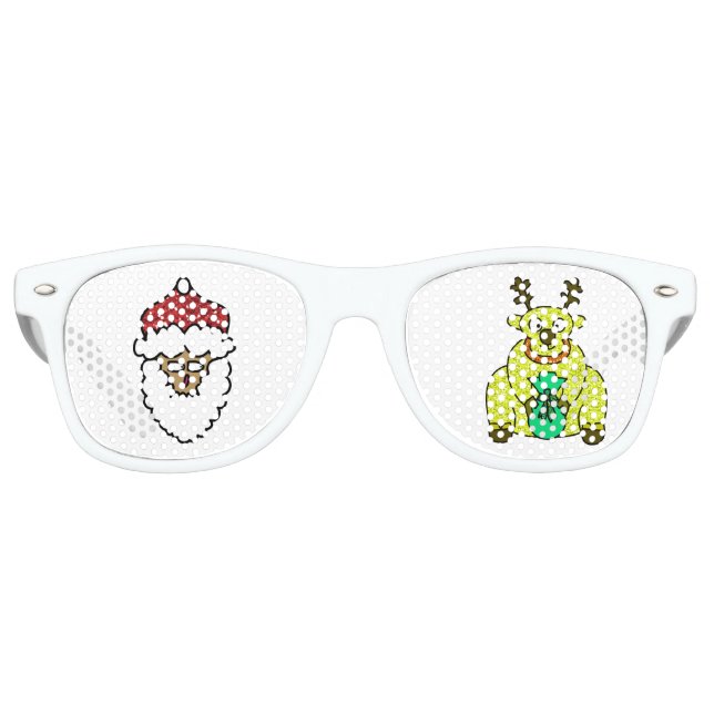 Christmas Santa Claus Reindeer Eye-glasses Retro Sunglasses (Front)