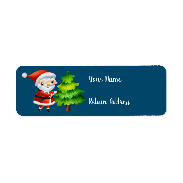 Christmas Santa Claus Return Address Label (Front)