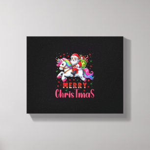 Christmas Santa Claus Riding a Unicorn Tank Top Canvas Print