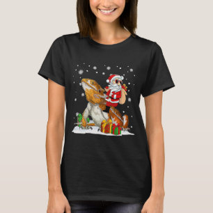 Christmas Santa Claus Riding Bearded Dragon Xmas H T-Shirt