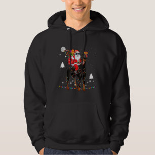Christmas Santa Claus Riding Doberman Hoodie