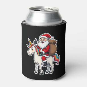 Christmas Santa Claus Riding Unicorn - Xmas Girls  Can Cooler