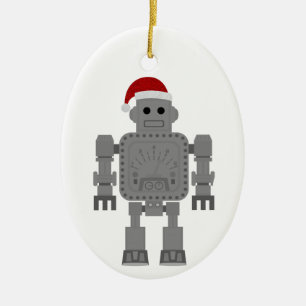 christmas santa claus robot ceramic tree decoration