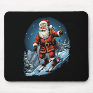 Christmas Santa Claus Skiing Xmas Ski Skier  Mouse Pad