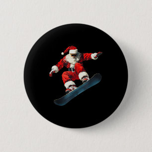 Christmas Santa Claus Snowboard Snowboarding Snowb 6 Cm Round Badge