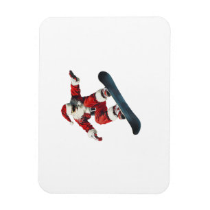 Christmas Santa Claus Snowboard Snowboarding Snowb Magnet
