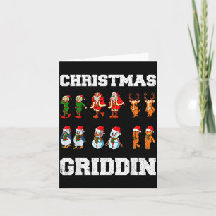 Christmas Santa Claus Snowman Reindeer Griddy Grid Card