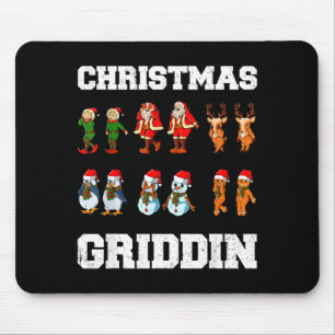 Christmas Santa Claus Snowman Reindeer Griddy Grid Mouse Pad