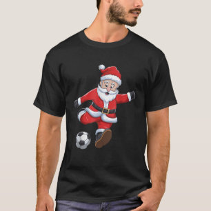 Christmas Santa Claus Soccer Ball Women Boys Kids  T-Shirt