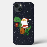 Christmas Santa Claus T-rex Dinosaur Sleigh