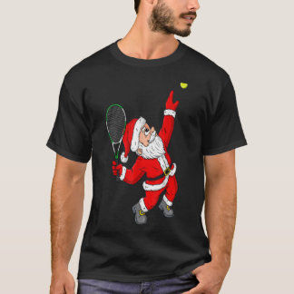 Christmas Santa Claus Tennis Funny Boys Girls Kids T-Shirt