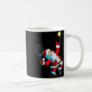 Christmas Santa Claus Tennis Game Tennis Racket  Coffee Mug