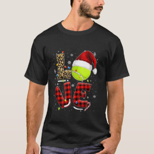 Christmas Santa Claus Tennis Game Tennis Racket Hu T-Shirt