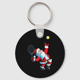 Christmas Santa Claus Tennis Game Tennis Racket  Key Ring