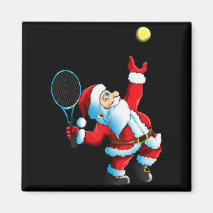 Christmas Santa Claus Tennis Game Tennis Racket  Magnet