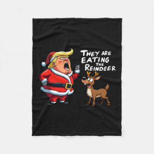 Christmas Santa Claus Trump They Are Eating The Re Fleece Blanket
