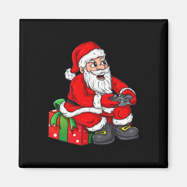 Christmas Santa Claus Video Gamer Controller Boys  Magnet (Front)
