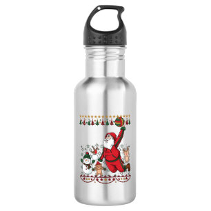 Christmas Santa Claus Volleyball Snowman Reindeer 532 Ml Water Bottle