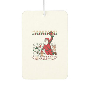 Christmas Santa Claus Volleyball Snowman Reindeer Car Air Freshener