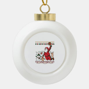 Christmas Santa Claus Volleyball Snowman Reindeer Ceramic Ball Christmas Ornament
