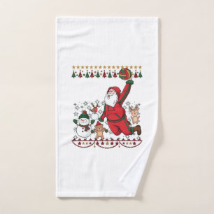 Christmas Santa Claus Volleyball Snowman Reindeer Hand Towel