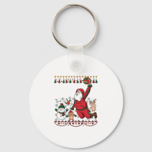 Christmas Santa Claus Volleyball Snowman Reindeer Key Ring
