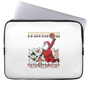 Christmas Santa Claus Volleyball Snowman Reindeer Laptop Sleeve