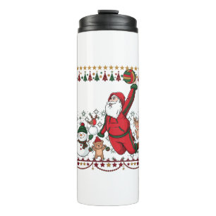 Christmas Santa Claus Volleyball Snowman Reindeer Thermal Tumbler
