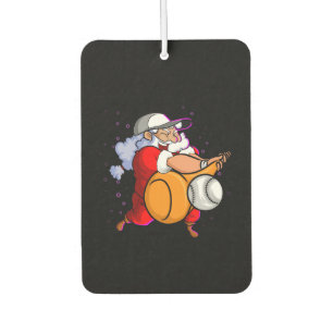 Christmas Santa Claus With Baseball Bat Car Air Freshener