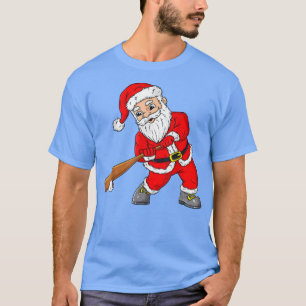 Christmas Santa Claus With Baseball Merry Xmas Par T-Shirt