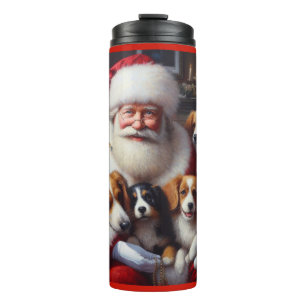 Christmas Santa Claus with Dogs 2 Thermal Tumbler
