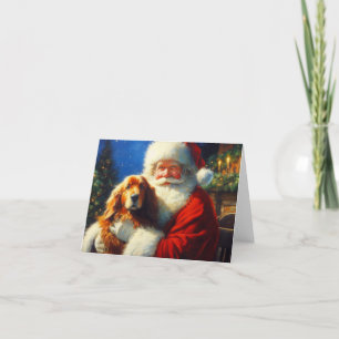 Christmas Santa Claus with Dogs 4 Holiday Card