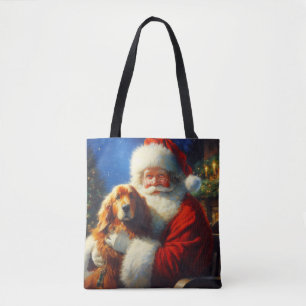 Christmas Santa Claus with Dogs 4 Tote
