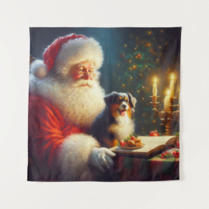 Christmas Santa Claus with Dogs 5 Tapestry