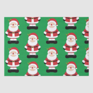 Christmas Santa Claus with Green Background Tissue Paper