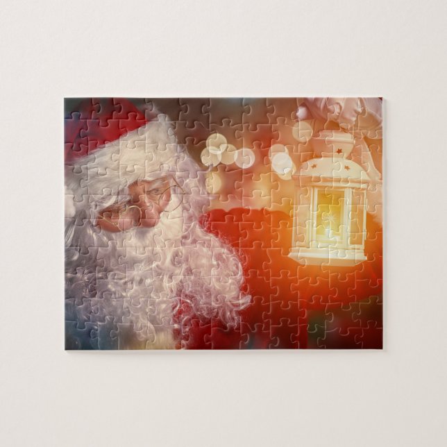 Christmas Santa Claus with light Jigsaw Puzzle (Horizontal)
