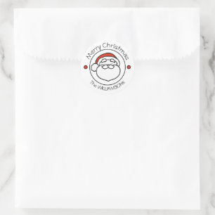 Christmas Santa Claus with Red Hat Classic Round Sticker