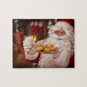 Christmas Santa Claus with Snacks Jigsaw Jigsaw Puzzle