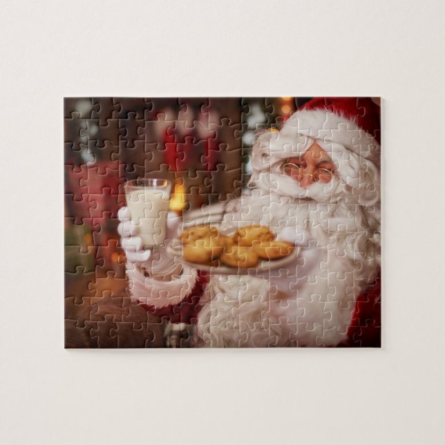 Christmas Santa Claus with Snacks Jigsaw Jigsaw Puzzle (Horizontal)