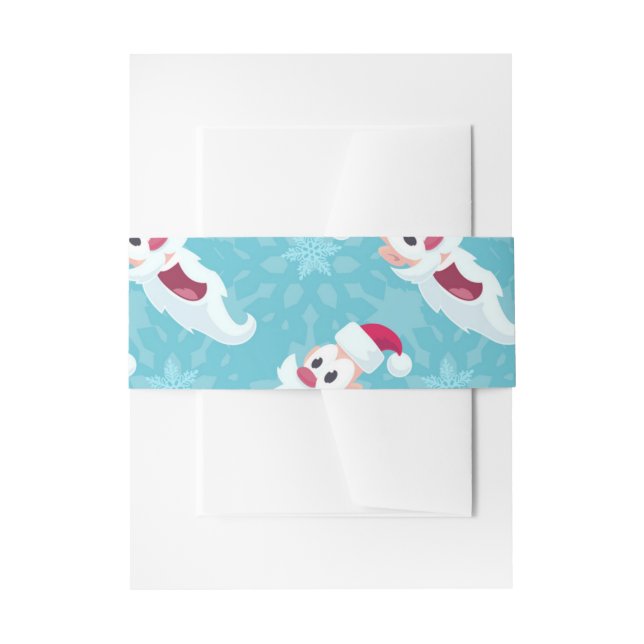 Christmas Santa Claus with snowflakes   Invitation Belly Band (Front Example)