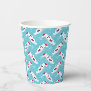 Christmas Santa Claus with snowflakes     Paper Cups